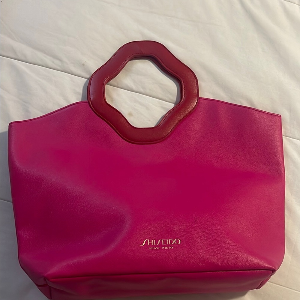 Shiseido Pink and Red and Red Tote Bag